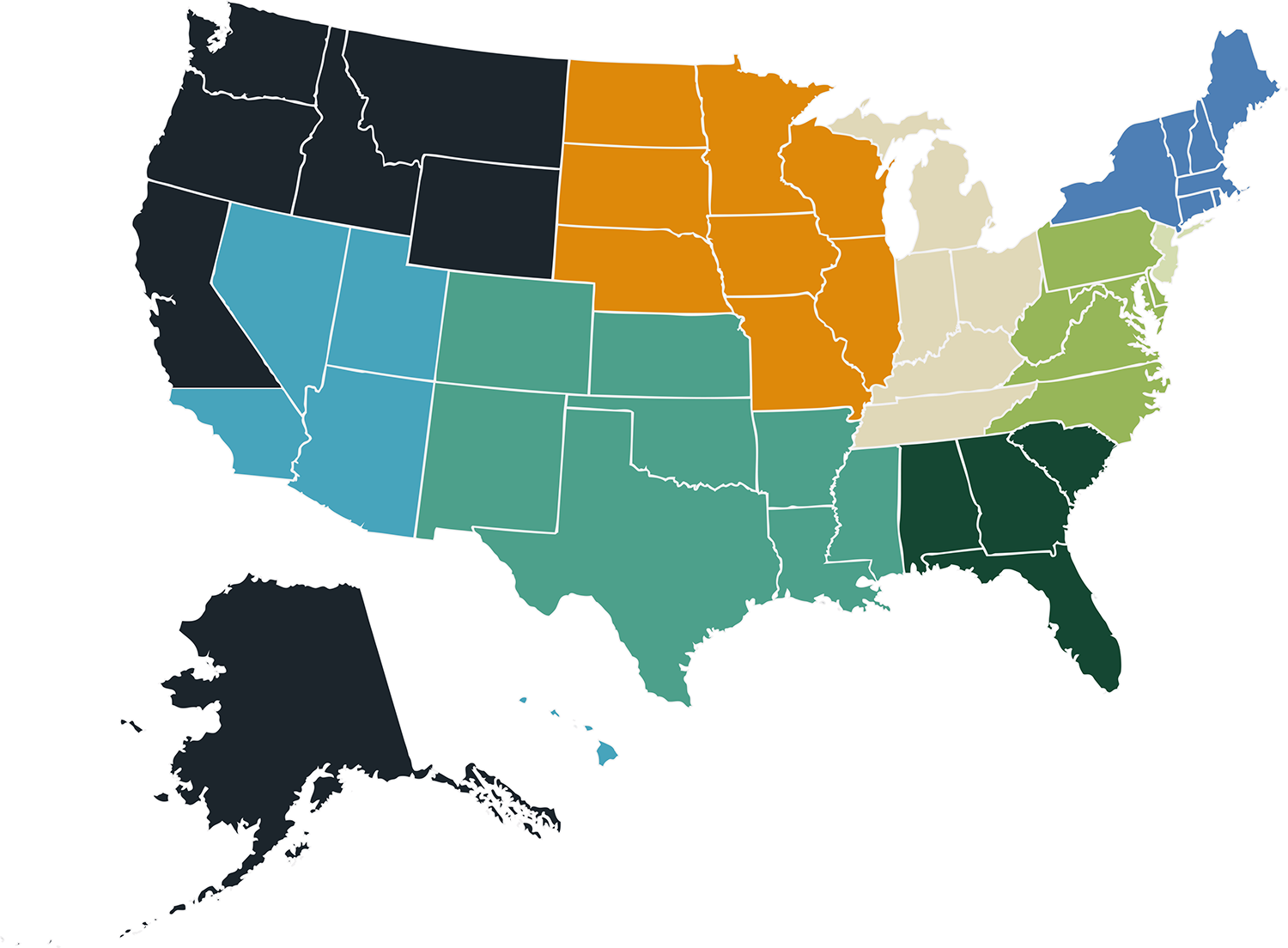 Map of Zacks wholesale representative regions across the US.